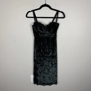 Victoria's Secret Schlupfkleid Samt Midi Gr. 36C verstellbar Spitze schwarz sexy - Bild 1 von 7