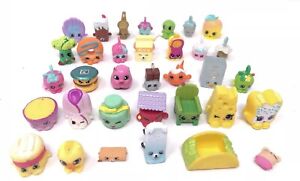 LOT OF 34 SHOPKINS FIGURES Broccoli Donut Chair Cheese Fish Pig Burger Saxophone
