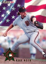 1994 San Francisco Giants Baseball Fleer All-Star Card - Rod Beck