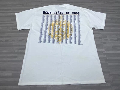 Vintage USNA Class Of 2002 Mens Size XL White Short Sleeve All American Wear SS* - Image 1 of 4