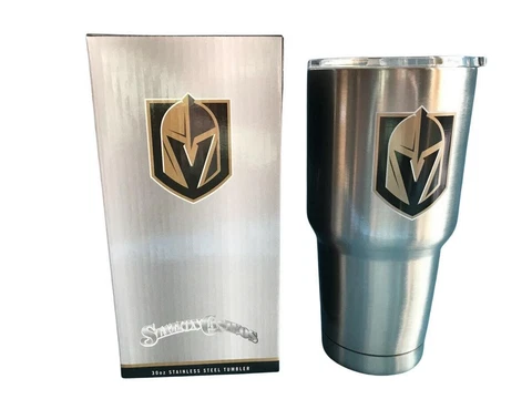 New 30 oz Vegas Golden Knights Insulated Stainless Steel Tumbler w/ Station Logo Cover