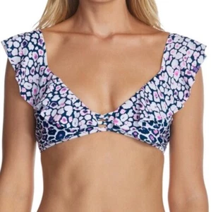 Raisins Junior Palisades Ruffle Bikini Top Darwin Printed Tie Back Small $44 - Picture 1 of 6
