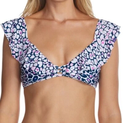 Raisins Junior Palisades Ruffle Bikini Top Darwin Printed Tie Back Small $44 - Image 1 of 4