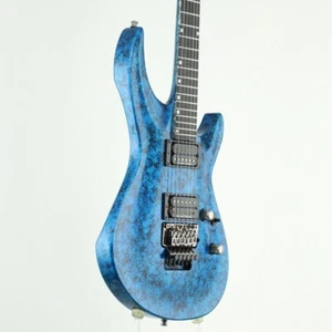 USED EDWARDS E-HR-135-III Planet Blue Electric Guitar ST Type Free Shipping - Picture 1 of 11