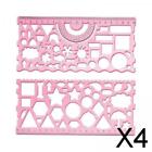 2Xgeometric Ruler, Durable Stencils Drawing Template For Office Supplies