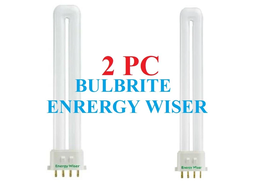 2X Genuine 13W BULBRITE ENERGY WISER CFL T4 4-PIN ELECTRONIC PLUG IN 2GX7 524433 - Image 1 of 1