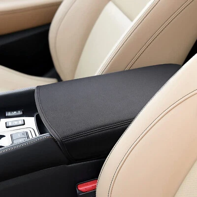 Protector de cuero negro para reposabrazos consola central Fit Nissan Máxima 2016-2023 Foto 1 de 4