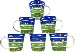 Tasse und Untertasse mit Kanne, Kaffee Teekanne, Tasse und Untertasse Set Tiere Vögel Blumen - Bild 1 von 4