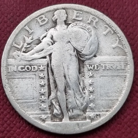 1921 Standing Liberty Quarter 25c RARE KEY DATE Circulated #35407 Cover