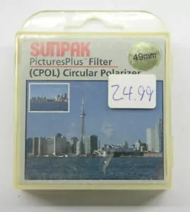 Sunpak 49mm CPOL CCF-7056-CP Polarizer Lens Filter with Box New-Old Stock C965 - Picture 1 of 2