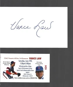 Vance Law-Chicago White Sox-Autographed 3x5 Index Card - Picture 1 of 1