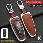 Produktbild - Zinc Alloy Leather Key Fob Shell for Ford Focus Edge Escape Taurus Lincoln MKT