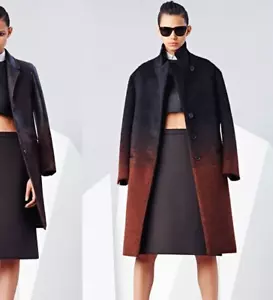 Neil Barrett Winter Coat Runway F/W 2014 Brushed Wool Black Brown Ombre 38 8 10 - Picture 1 of 10