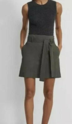 🆕 Pantalones Cortos Cinturón THEORY Eco Crunch en Marrón Guijarro, Beige. Talla 4. Venta al por menor - $225 Foto 1 de 4