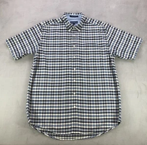 John Ashford Shirt Mens L Tall Blue Plaid Short Sleeve Button Down 100% Cotton - Picture 1 of 8