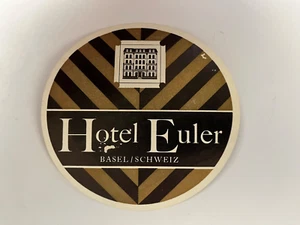 Vintage Etikett Werbung Hotel Hotels Europa Basel Swiss Schweiz Euler #154 - Bild 1 von 3