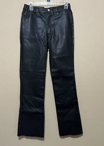 Princess Polly Faux Leather Pants Size 4 Black Mid High Rise Straight Leg - Picture 1 of 7
