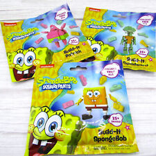 Set of 3 Nickelodeon Spongebob Build It Brick Toys Spongebob Patrick Squidward 