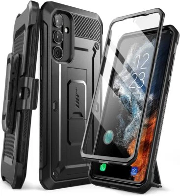 SUPCASE Multi-Layered +Screen Case Stand Cover for Samsung Galaxy A34 5G BLACK - Image 1 of 4