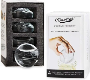Masontops Pickle Pebble Glass Pickling Weight Set - Picture 1 of 6