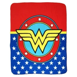 New Logo Wonder Woman Fleece Blanket DC Comics Throw Gift Justice League Shield - Picture 1 of 2