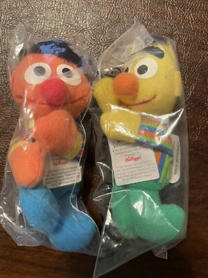 "Mini frijoles Bert y Ernie 1999 vintage Kellogs Sesame Street 4"" - nuevos (sellados)" Foto 1 de 2