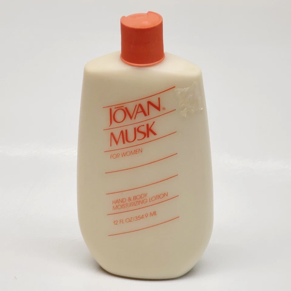 Jovan Musk 女式大号 12 盎司手部和身体乳液罕见 HTF-全新旧货全装 — 第 1/3 张图片