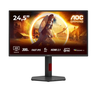 AOC G4 Q25G4SR 25" IPS QHD 300Hz 0.3ms Height Adjustable Gaming Monitor with Spe - Image 1 of 4