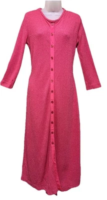 Vestido Vintage Clovis Ruffin Años 70 Rosa Metálico Foto 1 de 4