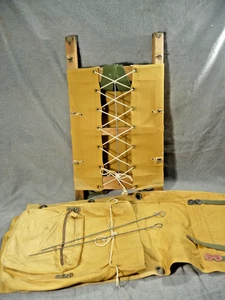 Vintage Trapper Nelson Packboard & Packsack Canvas & Wood Pack Board Rucksack - Bild 1 von 20