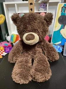 Gund FUZZY Dark Brown Teddy Bear 14" Plush Stuffed Beans Animal Toy #6047546 0+ - Picture 1 of 13