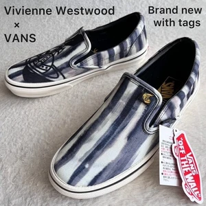 Vivienne Westwood × VANS Anglomania Slip-On Sneakers Black White US6 from japan - Picture 1 of 14
