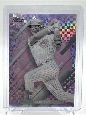 2025 Topps Finest - Raro Nico Hoerner #201 Pearl Checkerboard Refractor/30 Foto 1 de 3