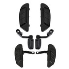 Black Front Rear Floorboards 1.25" Long Angled Footpegs Touring