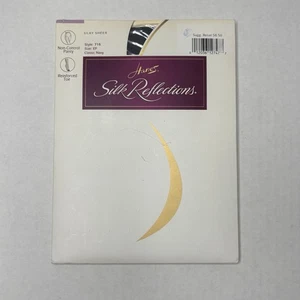 Hanes Silk Reflections Sz EF Classic Navy Silky Sheer Non Control Top Pantyhose - Picture 1 of 4