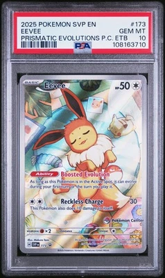 EEVEE PRISMATIC EVOLUTIONS POKEMON CENTER PROMO PSA 10 GEM MINT #173 - Image 1 of 3
