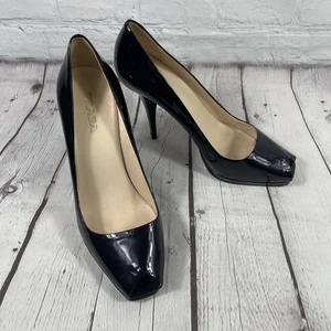 Prada offene Zehenpartie dunkellila Lackleder Heels Größe 39,5 US Größe 9 - Bild 1 von 13