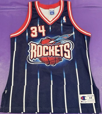 Authentic Vintage 1990’s Hakeem Olajuwon #34 Houston Rockets Champion Jersey 44 - Image 1 of 4