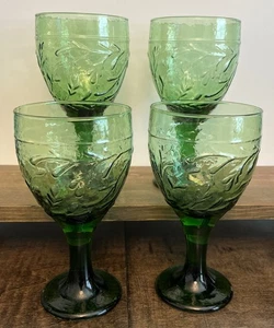 4er Set Libbey "Gartenrebe" Cirtus Green Wasserkelche ~ Top! - Bild 1 von 5