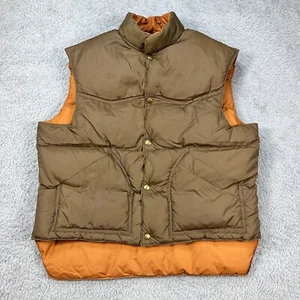 Gilet vintage anni 80 uomo L comodo reversibile marrone arancione piuma d'oca a scatto perfetto - Foto 1 di 7