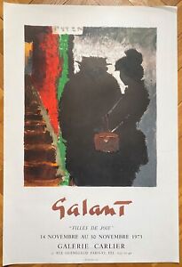 RENE GALANT EXHIBITION ART POSTER AFFICHE GALERIE CARLIER PARIS 1973 RARE