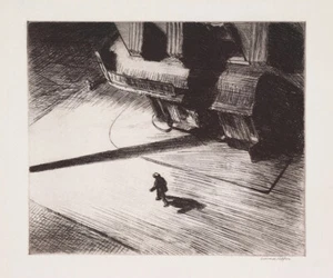 Edward Hopper - Night Shadows Sketch (1921) Signed - 17" x 22" Fine Art Print - Picture 1 of 1