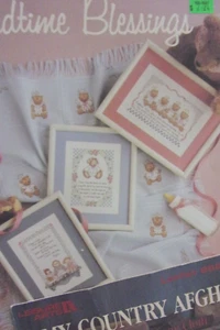 2 VTG 1990S LEISURE ARTS "BABY PRAYERS " COUNTED CROSS STITCH PATTERN LEAFLETS - Picture 1 of 2
