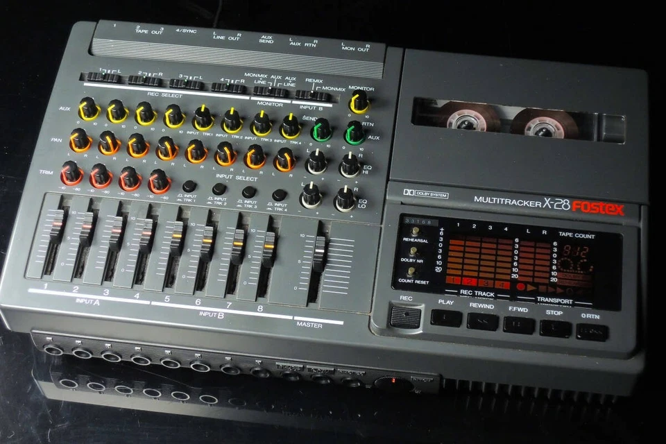 FOSTEX X-28H MULTITRACKER 4Track Cassette Mixer Recorder Maintained - Image 1 of 4