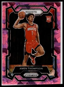 2023-24 Panini Prizm Basketball #150 Amen Thompson Pink Cracked Ice Prizm - Bild 1 von 2