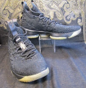 NIKE LeBron 15 XV Mens Size 12 Black Metallic Gold Basketball Shoes 897648-006 - Picture 1 of 11