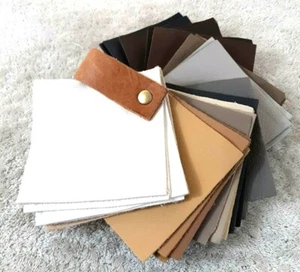 4" x 4" Lot of 36 Variety Colors Leather Square Craft Pieces Germany Soft Giles - Picture 1 of 5