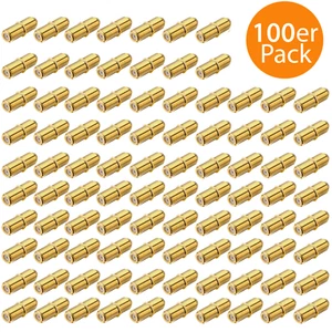 100x SAT F Verbinder Kabel Stecker Verlängerung Adapter Koax Kupplung Vergoldet - Picture 1 of 7
