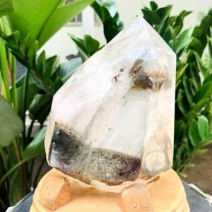 Muestra mineral de cristal de cuarzo fantasma verde natural de 5,41 lb Reik + soporte - Imagen 1 de 20