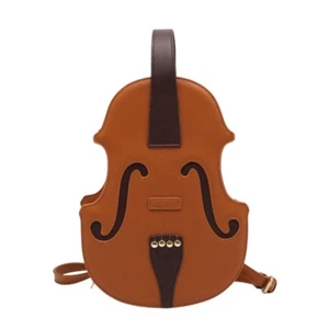 Violin Shape PU Leather Backpack School Handbag Travel Daypack for Teenager Girl - Picture 1 of 8